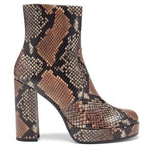 VINCE CAMUTO JEMERIA SNAKE LEATHER ANKLE PLATFORM